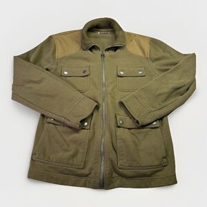 All-Son Utility Jacket Sz M Olive Green Zip Up Workwear Military Core